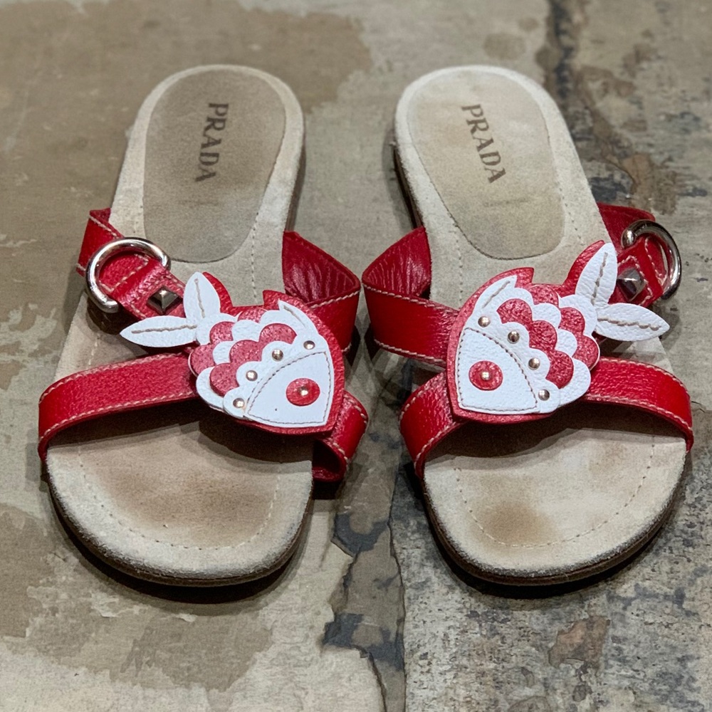 PRADA “Fish For Summer” Red and White Sandal - Picture 7 of 9